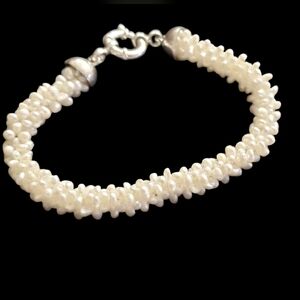 Vtg. Natural Rice Pearls Bracelet